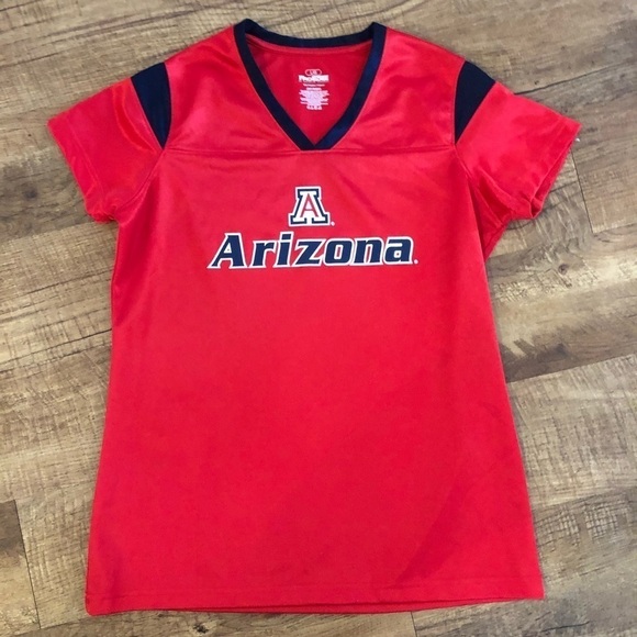 NWOT University of Arizona shiny V neck top.  Large - Picture 1 of 9